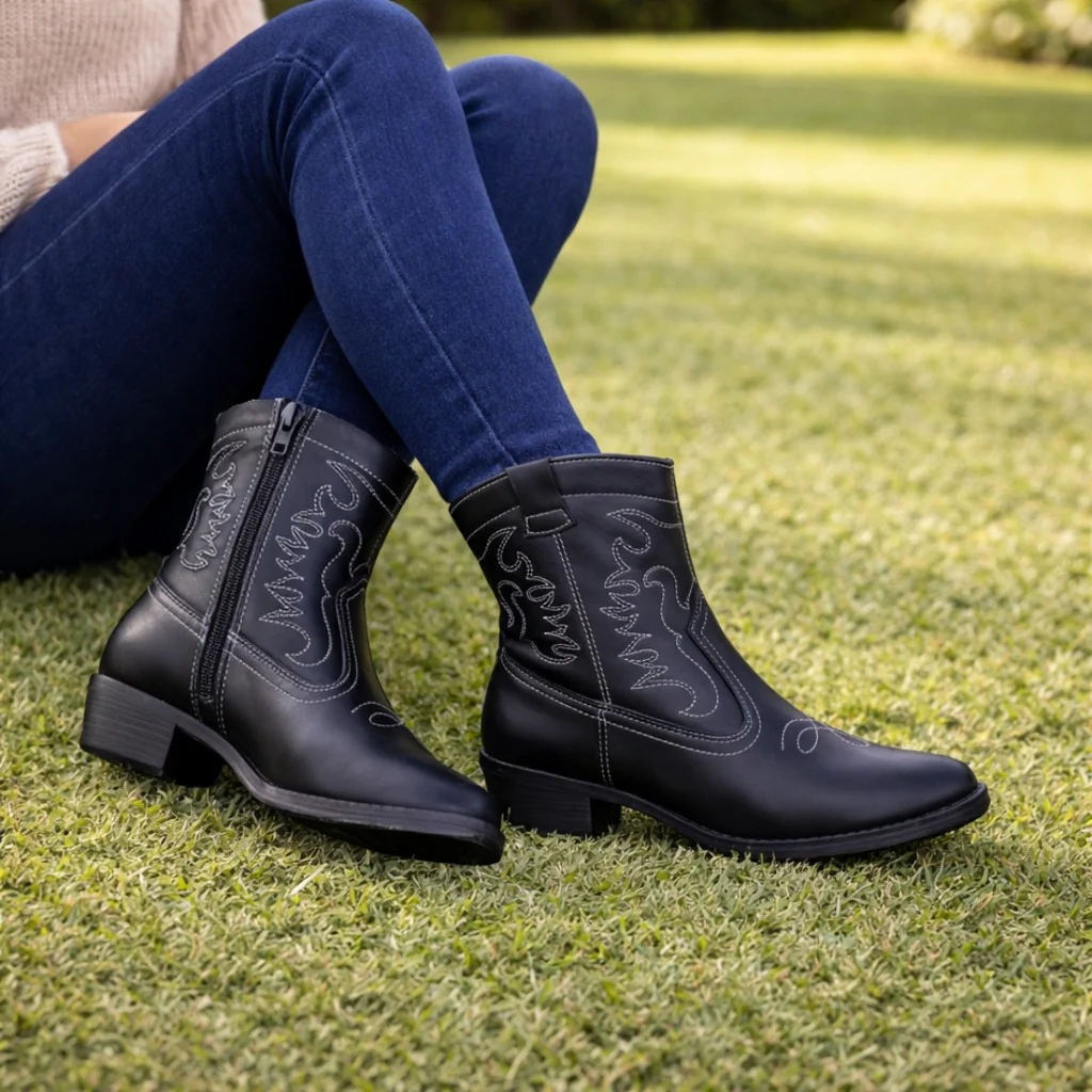 Bota Moleca Country Cano Curto Feminina Confortável - Image 6
