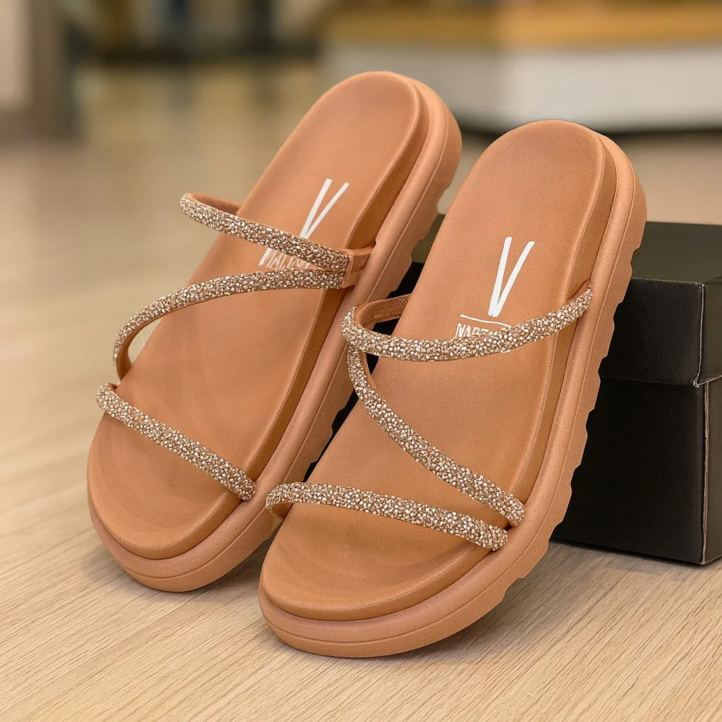 Papete Vizzano Feminina Strass - Estilo Moderno Confortável e Sofisticado - Image 7