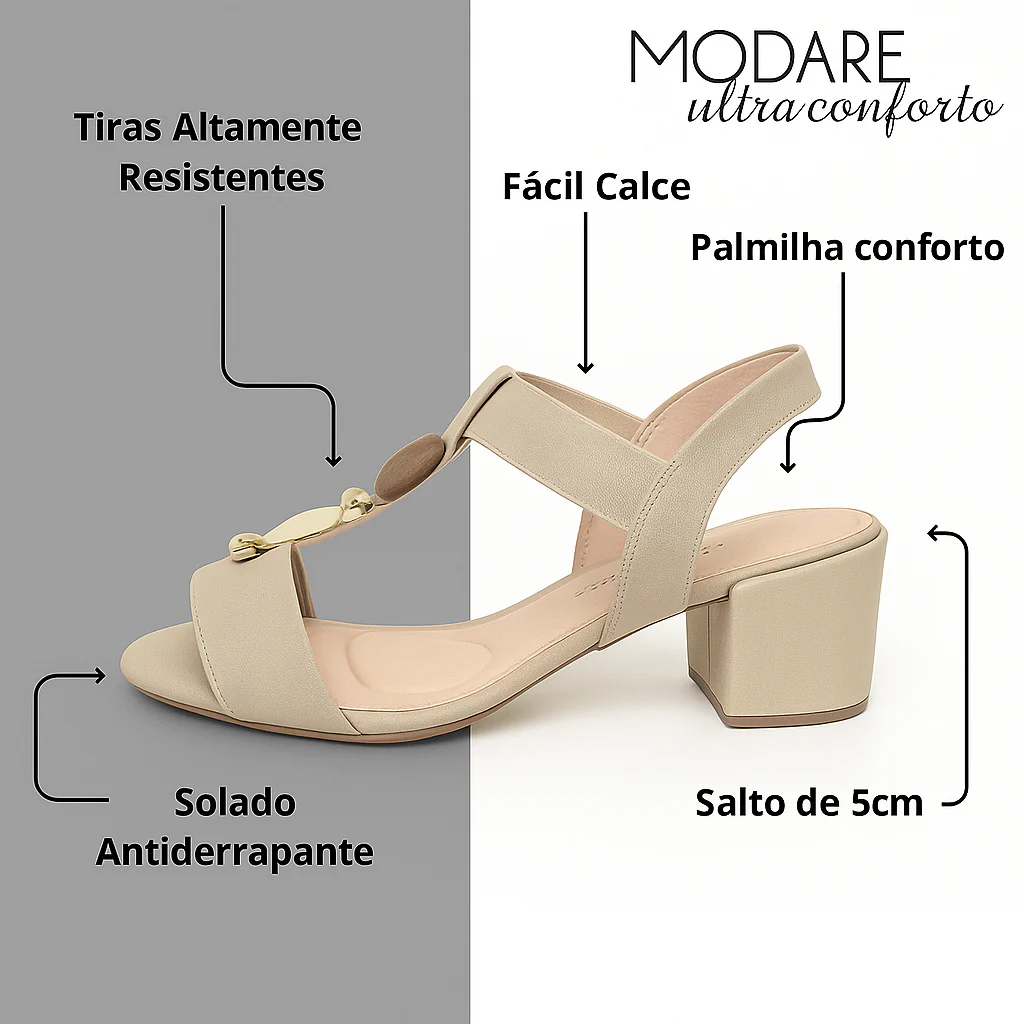 Sandália Feminina Modare Salto Médio Grosso Pedraria - Elegância e Conforto - Image 3