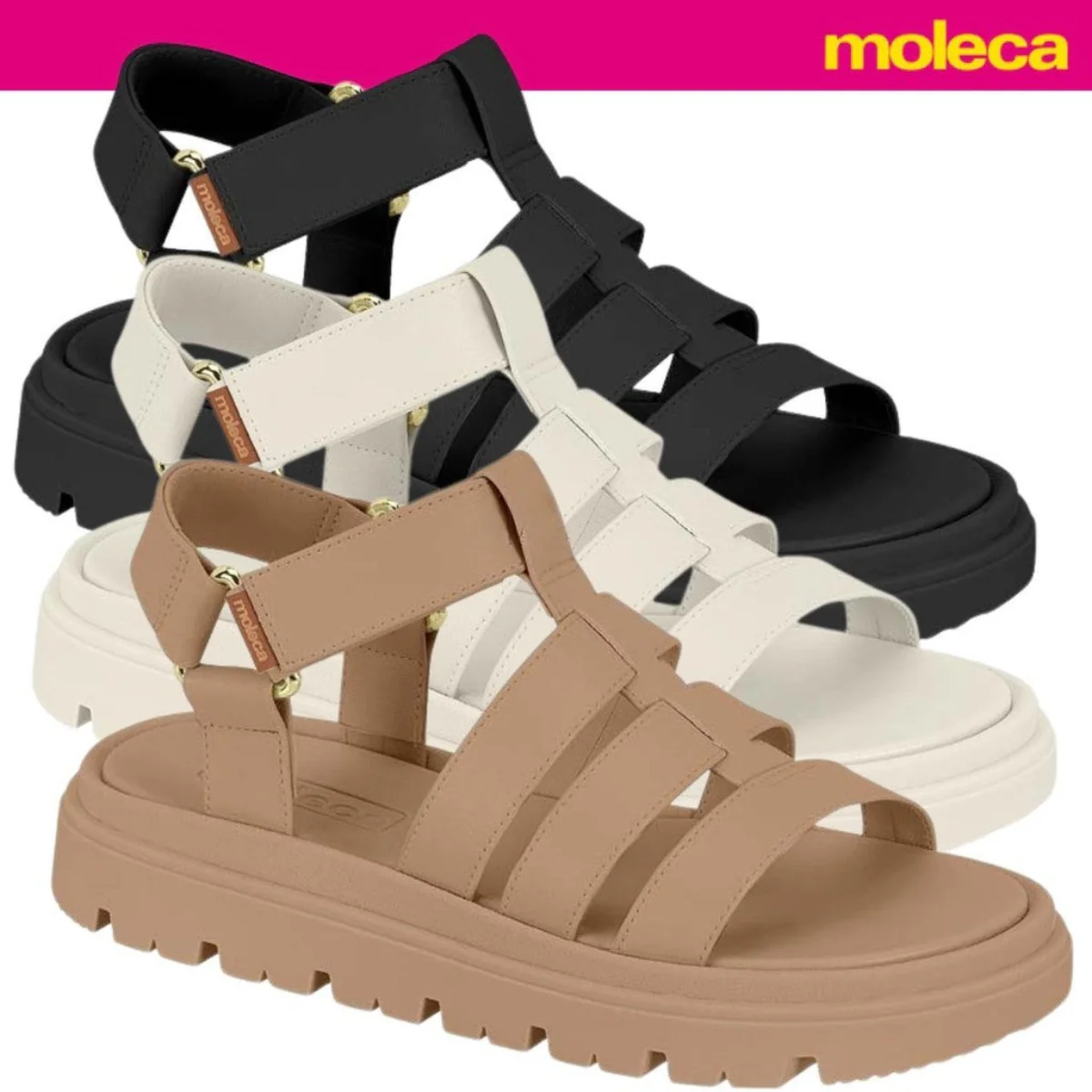 Sandália Papete Feminina Moleca Flatform - Image 2