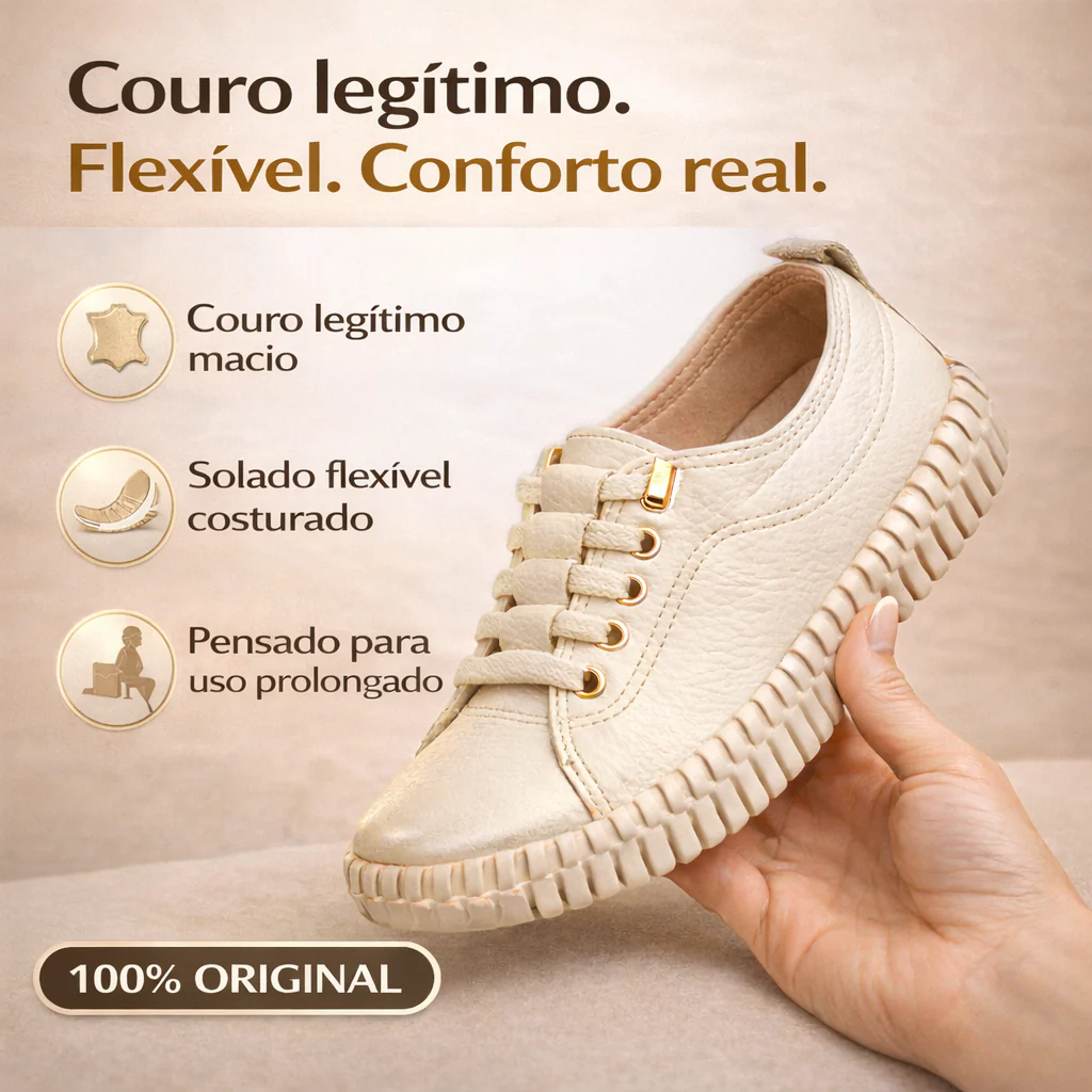 Tênis em couro feminino Bottero - Conforto que Acompanha Você o Dia Todo - Image 3