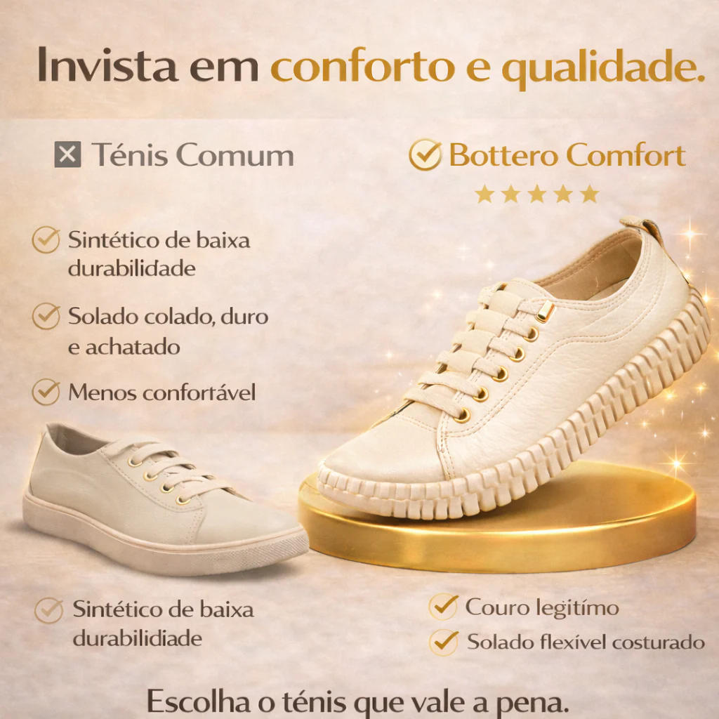 Tênis em couro feminino Bottero - Conforto que Acompanha Você o Dia Todo - Image 5