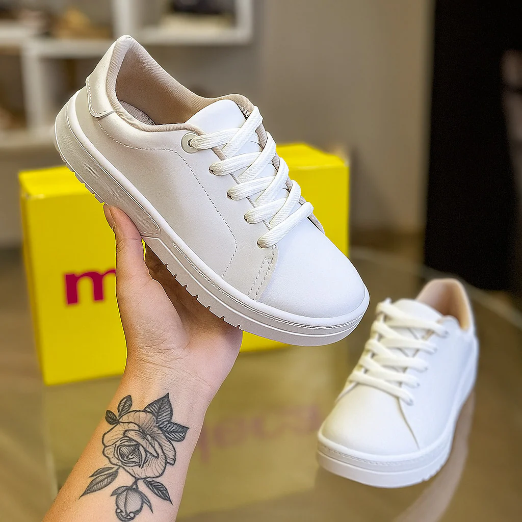 Tênis Feminino Casual Branco - Moleca - Image 13