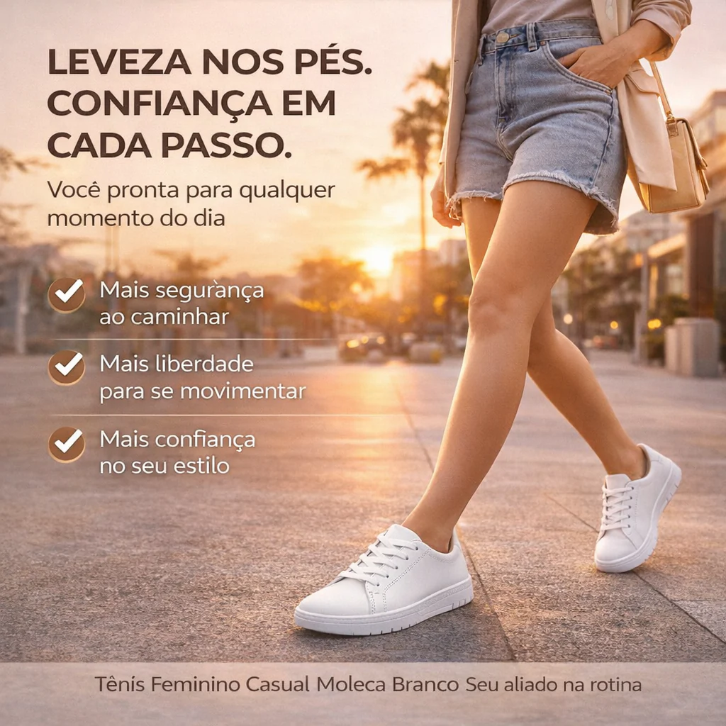 Tênis Feminino Casual Branco - Moleca - Image 8