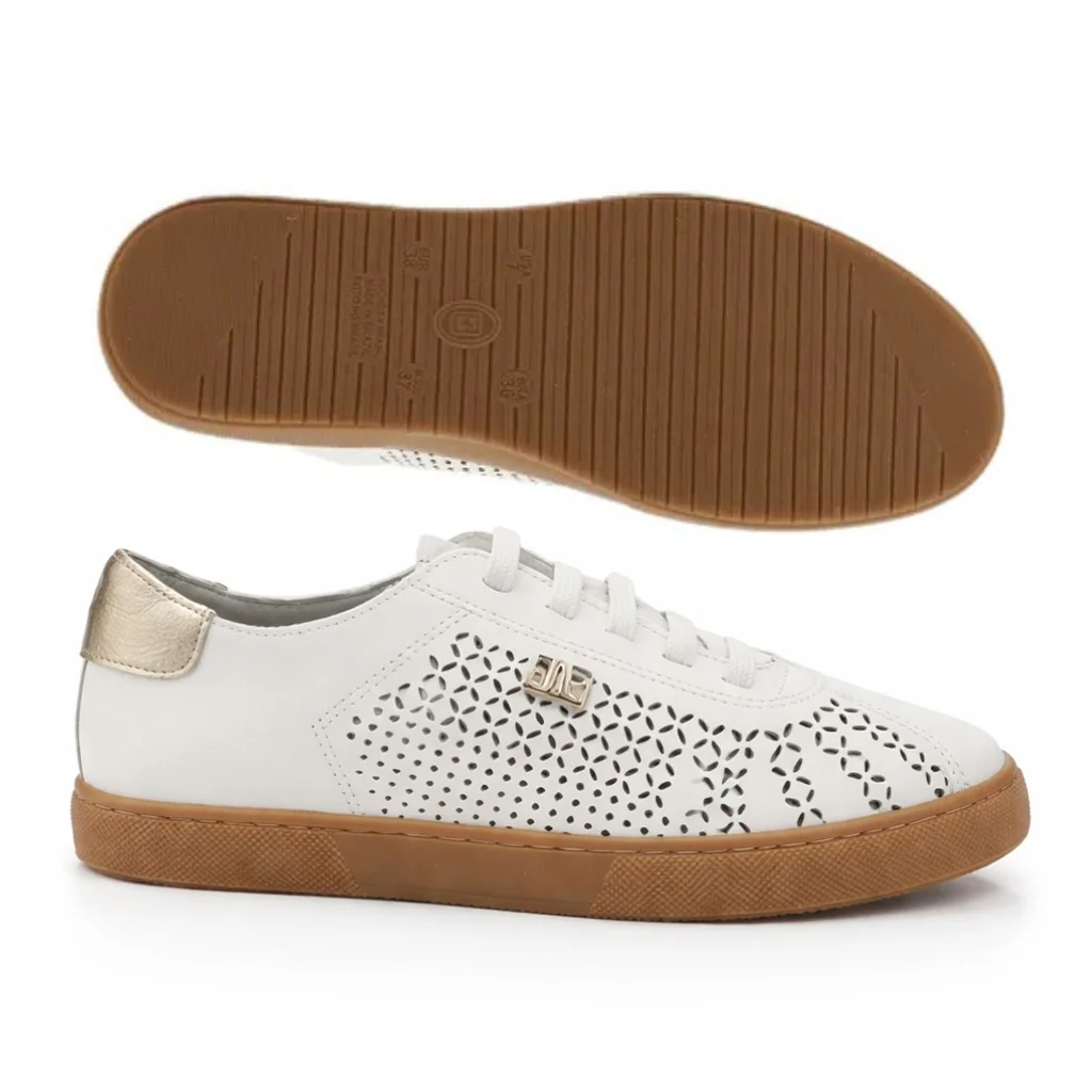 Tênis Feminino em Couro Branco Comfort Bottero - Image 13