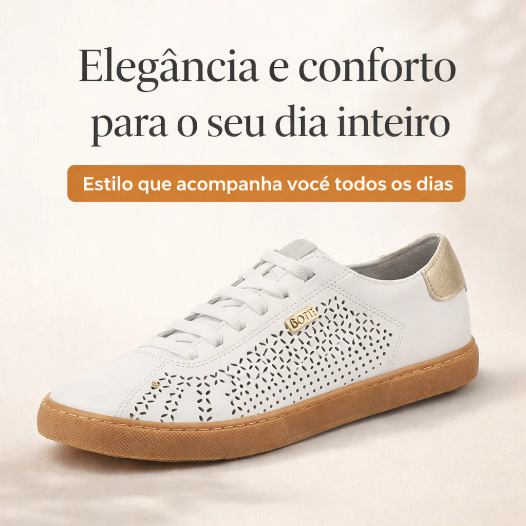 Tênis Feminino em Couro Branco Comfort Bottero - Image 6