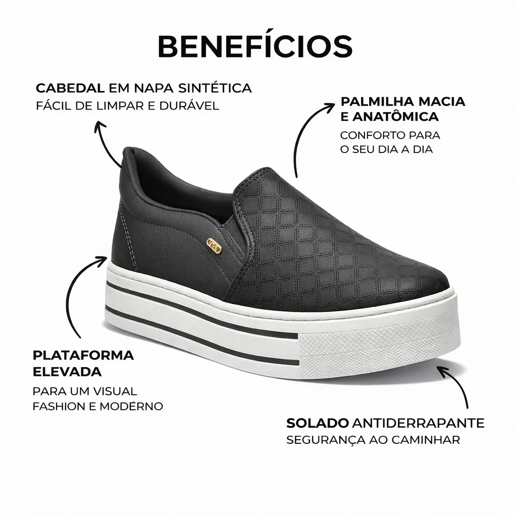 Tênis Feminino Slip-On Prisma Via Marte - Image 3